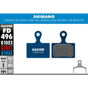 Plaquettes de Frein Galfer FD496 Route Shimano Ultegra/Dura Ace/XTR