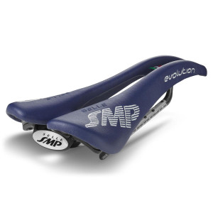 Selle SMP Evolution 129x266mm Rails Carbone - Bleu