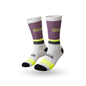 Chaussettes Vélo Fizik Team Edition - Violet / Blanc